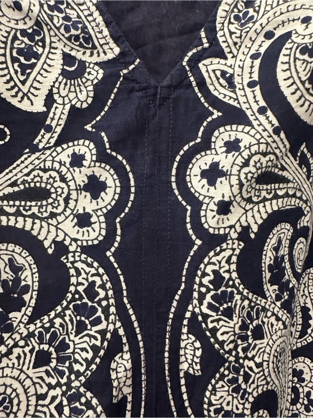 Sea New York Navy & White Paisley Midi Dress with Puff Sleeves - Picture 5 of 7